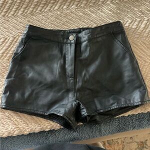 Forever 21 Black Mini Faux Leather Shorts